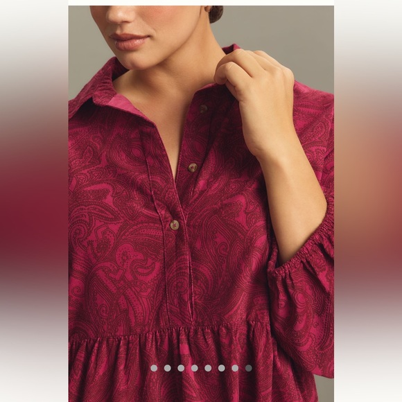 NWT The Bettina Tiered Shirt Dress by Maeve: Mini Corduroy Edition - Picture 5 of 8